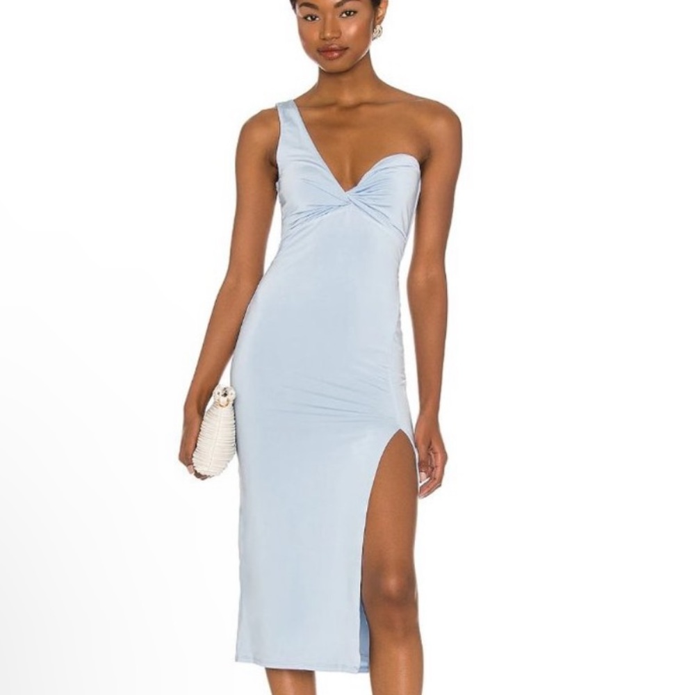 LOVERS + FRIENDS | Marcel Midi Dress Periwinkle With Leg Slit